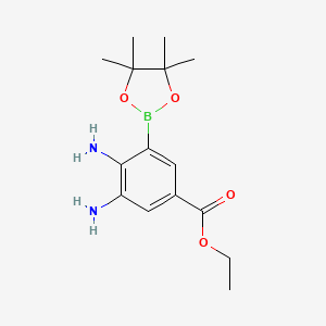 molecular formula C15H23BN2O4 B7958855 Ethyl 3,4-diamino-5-(tetramethyl-1,3,2-dioxaborolan-2-yl)benzoate 