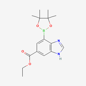 Ethyl 7-(tetramethyl-1,3,2-dioxaborolan-2-yl)-1H-1,3-benzodiazole-5-carboxylate