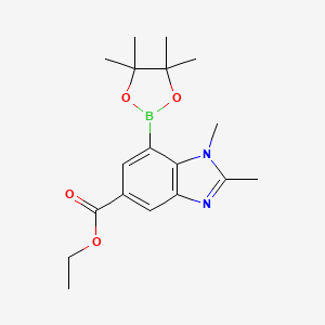 Ethyl 1,2-dimethyl-7-(tetramethyl-1,3,2-dioxaborolan-2-yl)-1,3-benzodiazole-5-carboxylate