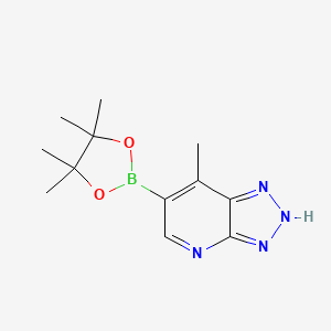 molecular formula C12H17BN4O2 B7958893 7-Methyl-6-(tetramethyl-1,3,2-dioxaborolan-2-yl)-3H-[1,2,3]triazolo[4,5-b]pyridine 