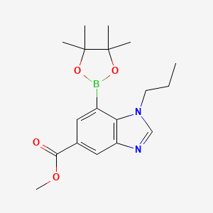 Methyl 1-propyl-7-(tetramethyl-1,3,2-dioxaborolan-2-yl)-1,3-benzodiazole-5-carboxylate