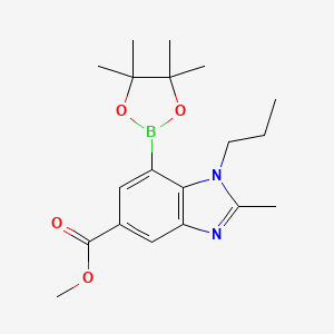 Methyl 2-methyl-1-propyl-7-(tetramethyl-1,3,2-dioxaborolan-2-yl)-1,3-benzodiazole-5-carboxylate