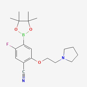 5-Fluoro-2-[2-(pyrrolidin-1-YL)ethoxy]-4-(tetramethyl-1,3,2-dioxaborolan-2-YL)benzonitrile