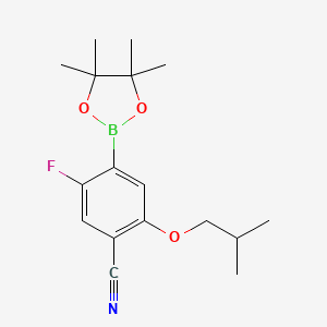 molecular formula C17H23BFNO3 B7958955 4-Cyano-2-fluoro-5-isobutoxyphenylboronic acid pinacol ester 