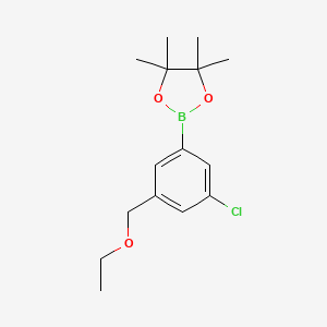 molecular formula C15H22BClO3 B7958968 2-[3-Chloro-5-(ethoxymethyl)phenyl]-4,4,5,5-tetramethyl-1,3,2-dioxaborolane 
