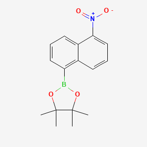 molecular formula C16H18BNO4 B7958976 4,4,5,5-Tetramethyl-2-(5-nitronaphthalen-1-YL)-1,3,2-dioxaborolane 