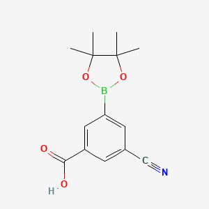 molecular formula C14H16BNO4 B7958980 3-Cyano-5-(4,4,5,5-tetramethyl-1,3,2-dioxaborolan-2-yl)benzoic acid 