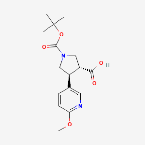 molecular formula C16H22N2O5 B7959008 (3R,4S)-rel-1-(tert-Butoxycarbonyl)-4-(6-methoxypyridin-3-yl)pyrrolidine-3-carboxylic acid 