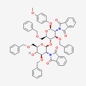 molecular formula C63H58N2O14 B7959048 4-Methoxyphenyl 4-o-(3,6-di-o-benzyl-2-deoxy-2-phthalimido-beta-d-glucopyranosyl)-3,6-di-o-benzyl-2-deoxy-2-phthalimido-beta-d-glucopyranoside 