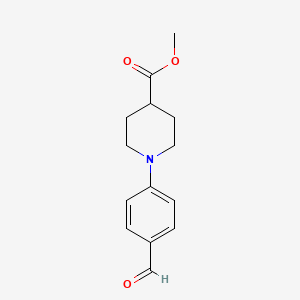 molecular formula C14H17NO3 B7959062 Methyl 1-(4-formylphenyl)piperidine-4-carboxylate 