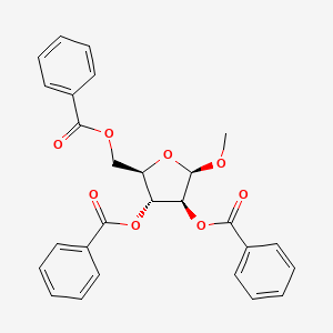 molecular formula C27H24O8 B7959098 Methyl 2,3,5-tri-O-benzoyl-beta-D-arabinofuranoside 