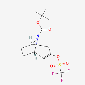 molecular formula C13H18F3NO5S B7959122 Tert-butyl 3-((trifluoromethyl)sulfonyloxy)-8-azabicyclo[3.2.1]oct-3-ene-8-carboxylate 