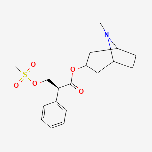 molecular formula C18H25NO5S B7959130 (2S)-8-Methyl-8-aza-bicyclo[3.2.1]octan-3-yl 3-(methylsulfonyloxy)-2-phenylpropanoate 