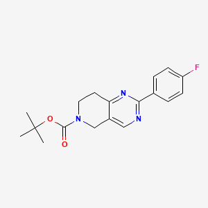 molecular formula C18H20FN3O2 B7959241 2-(4-Fluoro-phenyl)-7,8-dihydro-5h-pyrido[4,3-d]pyrimidine-6-carboxylic acidtert-butyl ester 