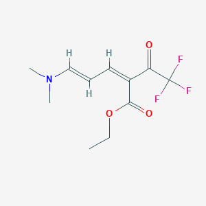 molecular formula C11H14F3NO3 B7959263 5-Dimethylamino-2-(2,2,2-trifluoro-acetyl)-penta-2,4-dienoic acid ethyl ester 