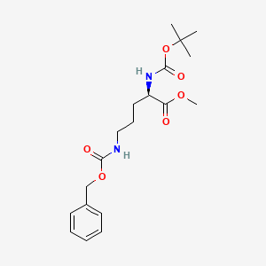 molecular formula C19H28N2O6 B7959321 methyl (2R)-5-{[(benzyloxy)carbonyl]amino}-2-{[(tert-butoxy)carbonyl]amino}pentanoate 