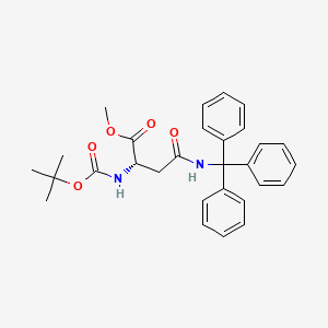 molecular formula C29H32N2O5 B7959339 methyl (2S)-2-{[(tert-butoxy)carbonyl]amino}-3-[(triphenylmethyl)carbamoyl]propanoate 