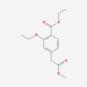 molecular formula C14H18O5 B7959340 Ethyl 2-ethoxy-4-(2-methoxy-2-oxoethyl)benzoate 