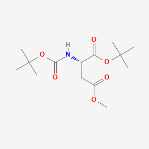 molecular formula C14H25NO6 B7959345 1-tert-butyl 4-methyl (2S)-2-{[(tert-butoxy)carbonyl]amino}butanedioate CAS No. 34582-31-5