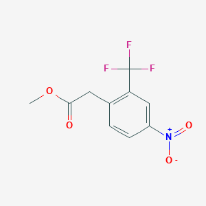 molecular formula C10H8F3NO4 B7959395 Methyl 2-[4-nitro-2-(trifluoromethyl)phenyl]acetate 