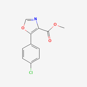 molecular formula C11H8ClNO3 B7959440 4-Oxazolecarboxylic acid, 5-(4-chlorophenyl)-, methyl ester CAS No. 89204-93-3