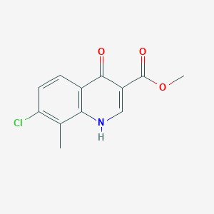 molecular formula C12H10ClNO3 B7959448 Methyl 7-chloro-4-hydroxy-8-methylquinoline-3-carboxylate 