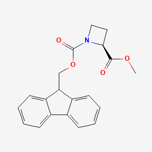 molecular formula C20H19NO4 B7959524 1-(9H-Fluoren-9-ylmethyl) 2-methyl (2S)-azetidine-1,2-dicarboxylate CAS No. 1820575-03-8