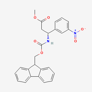 molecular formula C25H22N2O6 B7959527 Methyl (3R)-3-{[(9H-fluoren-9-ylmethoxy)carbonyl]amino}-3-(3-nitrophenyl)propanoate 