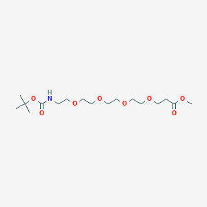 molecular formula C17H33NO8 B7959576 Methyl 1-{[(tert-butoxy)carbonyl]amino}-3,6,9,12-tetraoxapentadecan-15-oate CAS No. 1820674-09-6