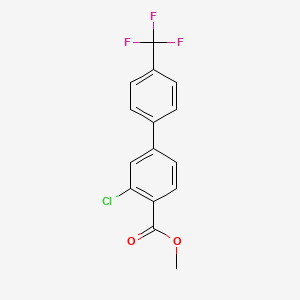 molecular formula C15H10ClF3O2 B7959598 Methyl 2-chloro-4-[4-(trifluoromethyl)phenyl]benzoate 