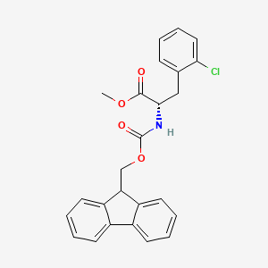 molecular formula C25H22ClNO4 B7959609 Methyl (2S)-3-(2-chlorophenyl)-2-{[(9H-fluoren-9-ylmethoxy)carbonyl]amino}propanoate 
