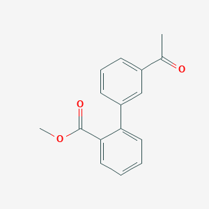 molecular formula C16H14O3 B7959640 Methyl 2-(3-acetylphenyl)benzoate 