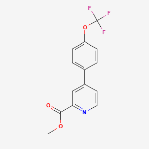 molecular formula C14H10F3NO3 B7959675 4-(4-(Trifluoromethoxy)phenyl)picolinic acid methyl ester 