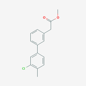 molecular formula C16H15ClO2 B7959706 Methyl 2-[3-(3-chloro-4-methylphenyl)phenyl]acetate 