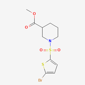 molecular formula C11H14BrNO4S2 B7959717 Methyl 1-[(5-bromothiophen-2-yl)sulfonyl]piperidine-3-carboxylate 