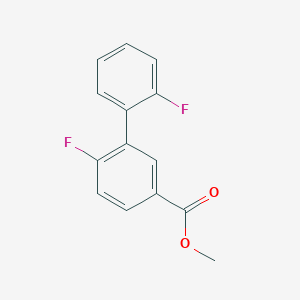molecular formula C14H10F2O2 B7959725 Methyl 4-fluoro-3-(2-fluorophenyl)benzoate 
