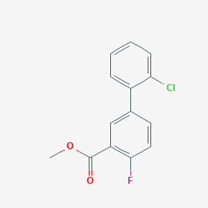 molecular formula C14H10ClFO2 B7959738 Methyl 5-(2-chlorophenyl)-2-fluorobenzoate CAS No. 1820607-05-3