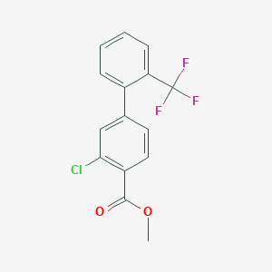 molecular formula C15H10ClF3O2 B7959748 Methyl 2-chloro-4-[2-(trifluoromethyl)phenyl]benzoate CAS No. 1820607-35-9
