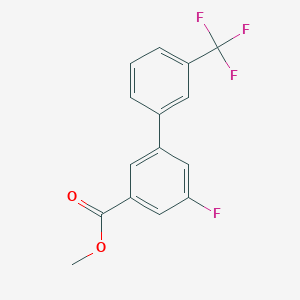 molecular formula C15H10F4O2 B7959766 5-Fluoro-3'-(trifluoromethyl)biphenyl-3-carboxylic acid methyl ester 