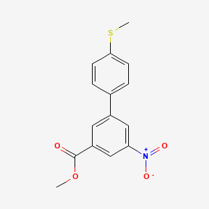 molecular formula C15H13NO4S B7959787 Methyl 3-[4-(methylsulfanyl)phenyl]-5-nitrobenzoate 