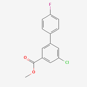 molecular formula C14H10ClFO2 B7959820 Methyl 3-chloro-5-(4-fluorophenyl)benzoate 