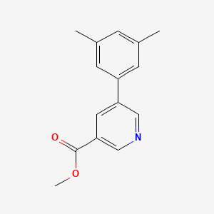 molecular formula C15H15NO2 B7959847 Methyl 5-(3,5-dimethylphenyl)pyridine-3-carboxylate 