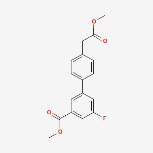 molecular formula C17H15FO4 B7959886 Methyl 3-fluoro-5-[4-(2-methoxy-2-oxoethyl)phenyl]benzoate CAS No. 1820706-75-9