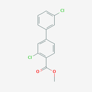 molecular formula C14H10Cl2O2 B7959889 Methyl 2-chloro-4-(3-chlorophenyl)benzoate 
