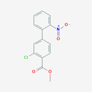 molecular formula C14H10ClNO4 B7959892 Methyl 2-chloro-4-(2-nitrophenyl)benzoate 