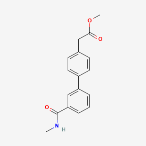 molecular formula C17H17NO3 B7959908 Methyl 2-{4-[3-(methylcarbamoyl)phenyl]phenyl}acetate 