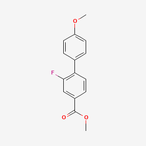 molecular formula C15H13FO3 B7959950 Methyl 3-fluoro-4-(4-methoxyphenyl)benzoate 
