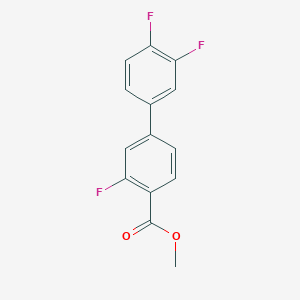 molecular formula C14H9F3O2 B7959953 Methyl 4-(3,4-difluorophenyl)-2-fluorobenzoate 