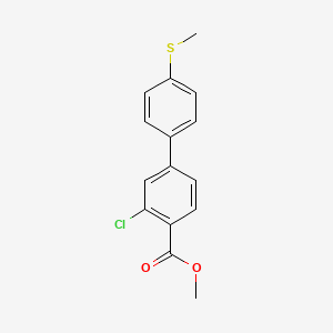 molecular formula C15H13ClO2S B7960001 Methyl 2-chloro-4-[4-(methylsulfanyl)phenyl]benzoate 