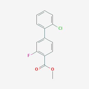 molecular formula C14H10ClFO2 B7960018 Methyl 4-(2-chlorophenyl)-2-fluorobenzoate 